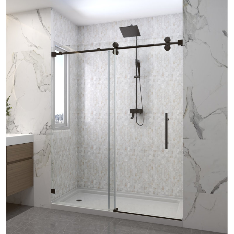 iGlass Shower Door 60'' W x 80'' H Single Sliding Door Frameless